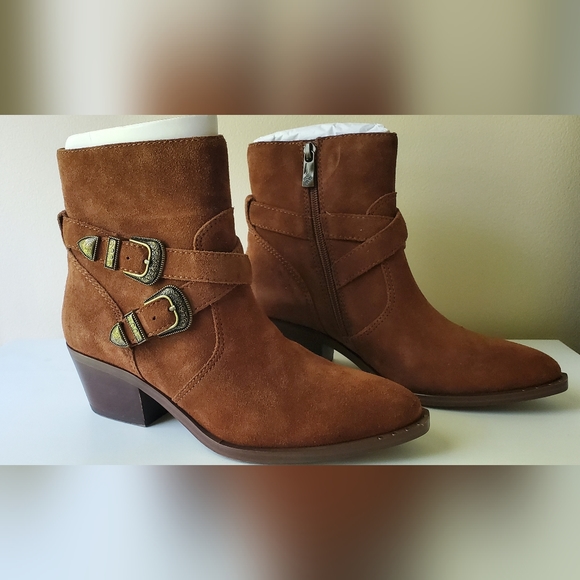 Patricia Nash Suede Brown Western Sandra Boots - Picture 9 of 9